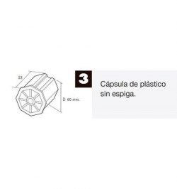 Capsula Persiana Plastico Sin Espiga Para Eje 60 mm.