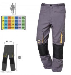Pantalones de Trabajo Largos Gris/Amarillo Talla 42/44 M