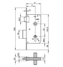 Cerradura Azbe  700-hl/80x50