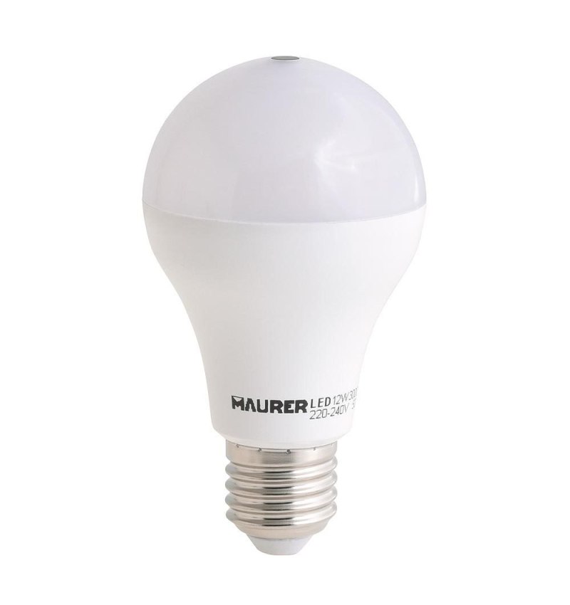 Bombilla Led Con Sensor Crepuscular E27. 12 W. 1100 lumenes. Luz calida (3000°K).