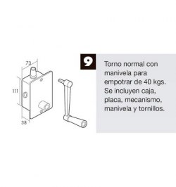 Torno Elevacion Persiana Empotrar Aluminio