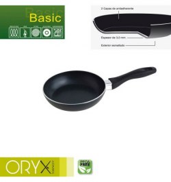 Oryx Sartén Aluminio Antiadherente Basic, Alta Resistencia, Apta Inducción, Libre PFOA, Diámetro 18 cm, Espesor 3 mm.