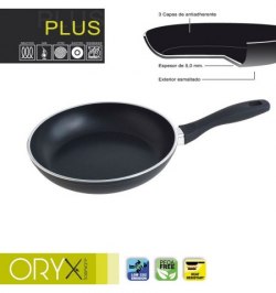 Oryx Sartén Aluminio Antiadherente Plus, Forjada, Apta Inducción, Libre PFOA, Diámetro 24 cm, Espesor 5 mm.