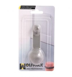 Tope Puerta Adhesivo con Retenedor Cromo Gris