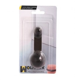 Tope Puerta Adhesivo con Retenedor Marrón