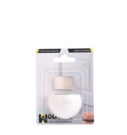 Tope Puerta Adhesivo con Imán Retenedor Blanco