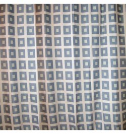 Cortina Ducha Tela Cuadros 180x200 cm.