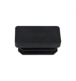 Contera Rectangular Negra 15x30mm. Blister 4 piezas.