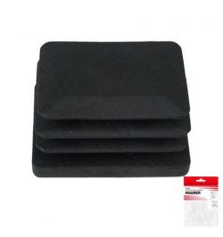 Contera Rectangular Negra 25x35mm. Blister 4 piezas.