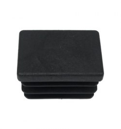 Contera Rectangular Negra 25x35mm. Blister 4 piezas.