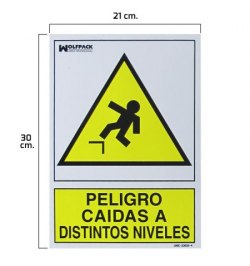 Cartel Peligro Caidas a Distintos Niveles 30x21