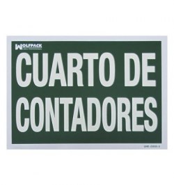Cartel Cuarto De Contadores 30x21