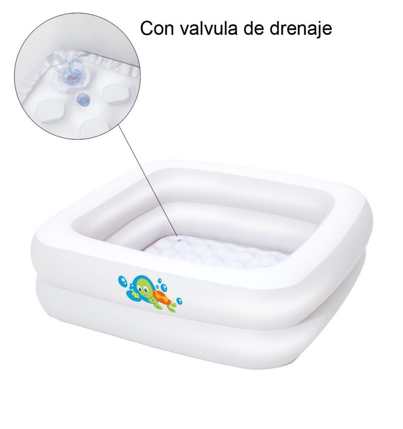 Piscina Infantil Bañera Bebe 86x86x25cm