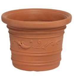 Saturnia Macetero Resina Redondo, Color Terracota, Resistente, Ideal Exterior, 45 Cm Diametro.