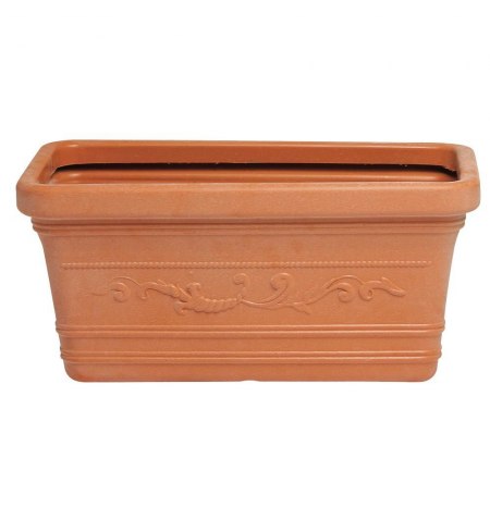 Saturnia Macetero Resina Rectangular, Color Terracota, Resistente, Ideal Exterior, 60x33cm.