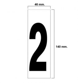 Numero Adhesivo 46x140 mm.   Nº 2