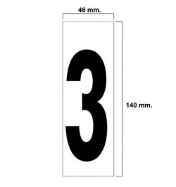 Numero Adhesivo 46x140 mm.   Nº 3