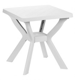 Mesa Resina Blanca Cuadrada 70x70x72 (Alt.) cm.