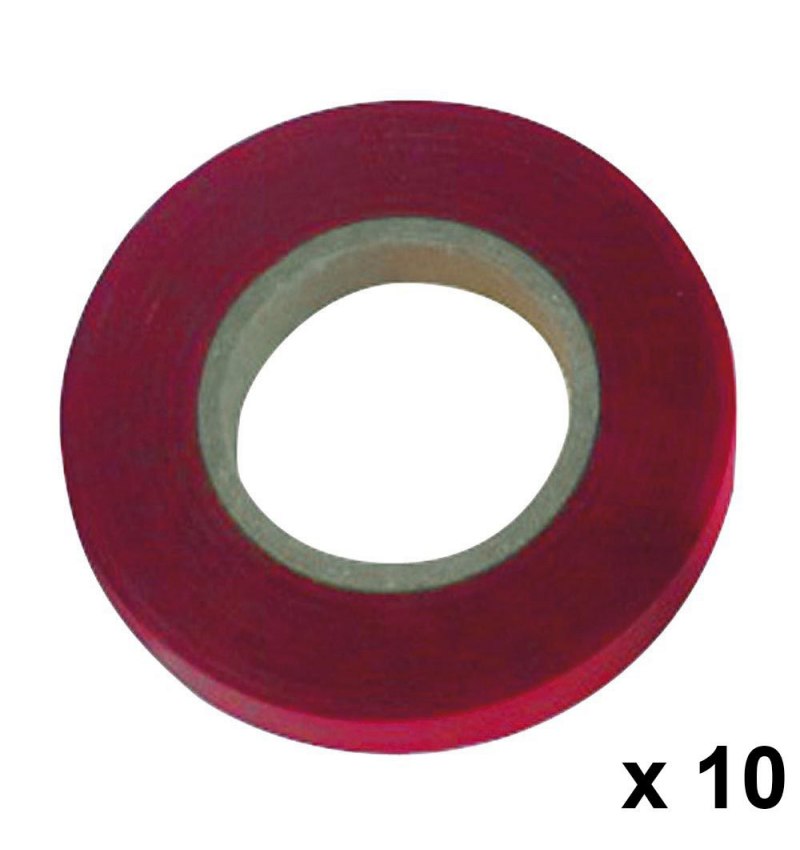Cinta Atadora PVC 11 x 0,25 mm. x 16 metros Rojo (Pack de 10 Rollos)