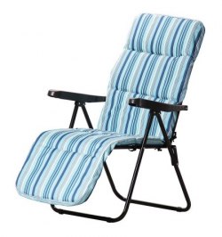 Silla Playa Acolchada Acero 5 Posiciones Con Reposapies