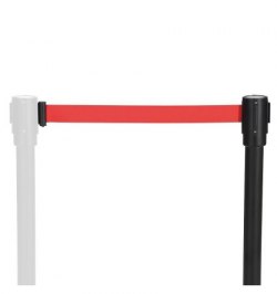 Poste Separador Cinta Extensible 3 Metros. Ø Base 32 cm. Ø Tubo 5,1 cm.   Altura 91 cm.