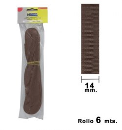 Cinta Persiana Wolfpack Marrón 14 mm. Rollo 6 Metros