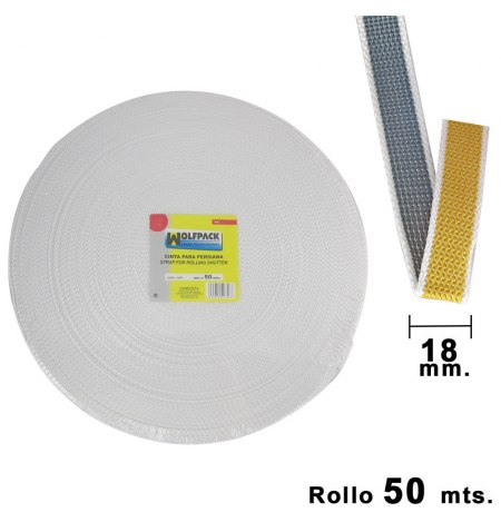 Cinta Persiana Wolfpack Bicolor 18 mm. Rollo 50 metros