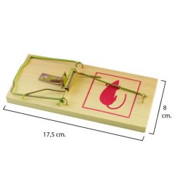 Trampa ratas madera 17,5 x 8 cm.