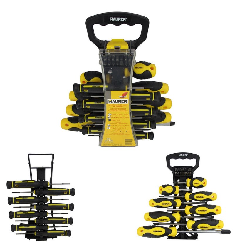 Juego Destornilladores con puntas 30 piezas Con Soporte