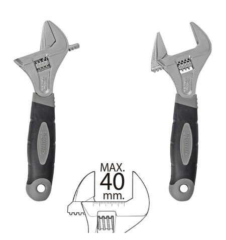 Llave Ajustable Gran Apertura 40 mm. medida 8"