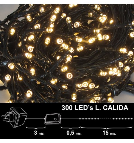 Luces Navidad 300 Leds Luz Calida Interior / exterior (IP44)