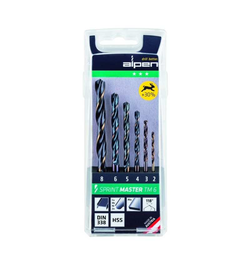 Estuche Brocas Alpen Hss Sprint Master  6 Piezas
