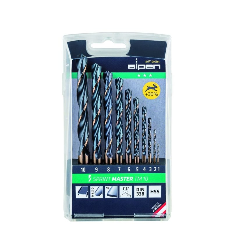 Estuche Brocas Alpen Hss Sprint Master  10 Piezas