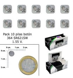 Pila Boton Oxido De Plata 364 / SR621SW (Caja 10 Pilas)