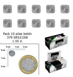 Pila Boton Oxido De Plata 379 / SR521SW (Caja 10 Pilas)