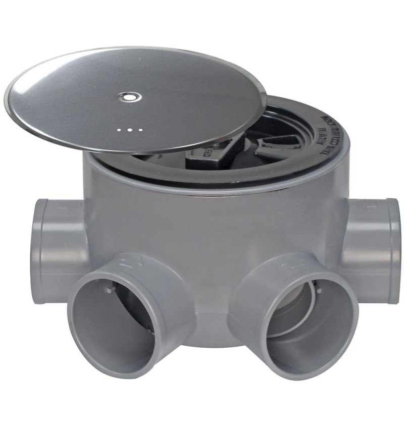 Bote Sifonico PVC T 85 BA 110  50-40 Altura 75 mm. Con Tapa Aireación