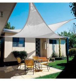 Toldo Vela Sombra Jardin Triangular 5x5x5 metros Blanca