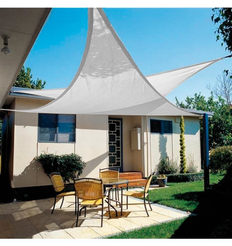 Toldo Vela Sombra Jardin Triangular 5x5x5 metros Blanca