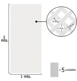 Celosia Pvc Fija Blanco Set 5 piezas de 2 x 1metros