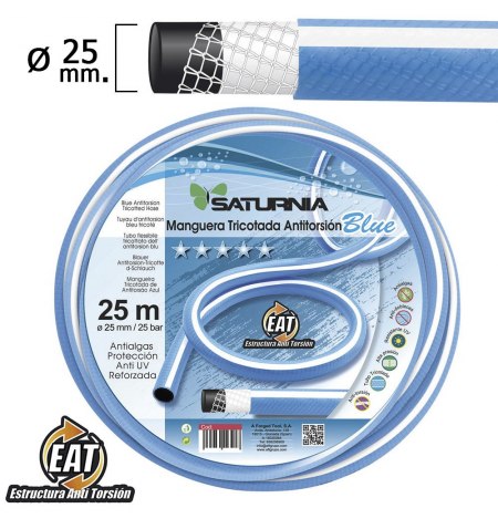 Manguera Tricotada No Torsion Blue Ø 25 mm. Rollo 25 metros