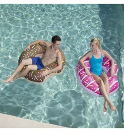 Flotador Donut Gigante Rosa / Chocolate Ø 107 cm.