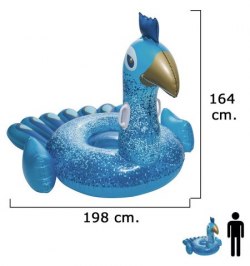 Flotador Pavo Real Gigante 198x164 cm.
