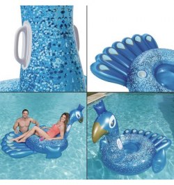 Flotador Pavo Real Gigante 198x164 cm.