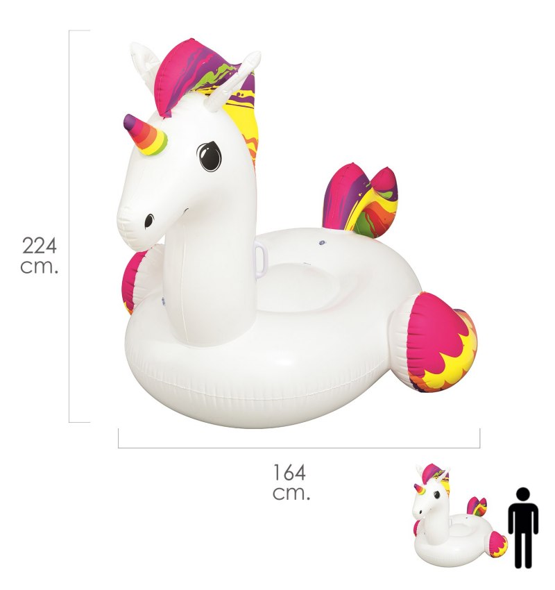 Flotador Unicornio Gigante 224 x 164 cm.