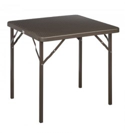 Mesa Plegable Cuadrada Marron 78x78x72 cm.