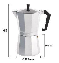 Cafetera Aluminio 12 Tazas (600 ml.) Classic