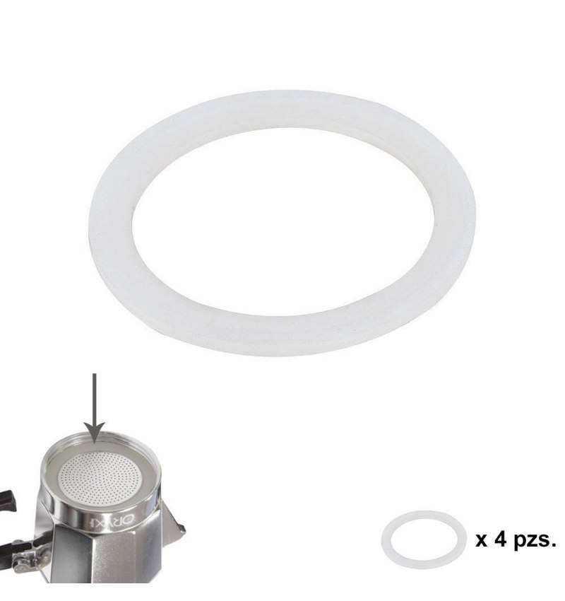 Junta Goma Silicona Cafetera Aluminio Classic / Inducción 12 Tazas (4 Unidades)