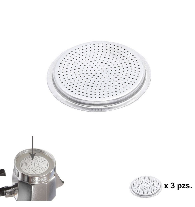 Filtro Cafetera Aluminio Classic / Inducción 6 Tazas (3 Unidades)