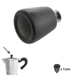 Pomo Cafetera Aluminio Inducción 6 / 9 / 12 Tazas (3 piezas)