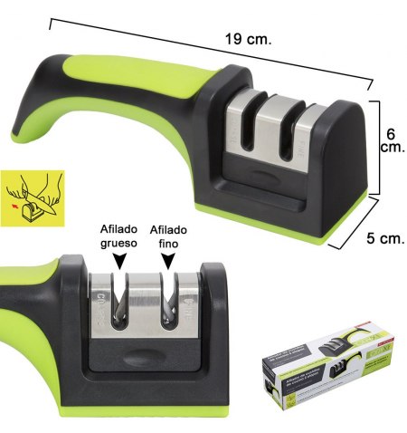 Afilador Cuchillos 2 Etapas Con Mango